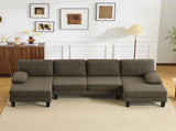 U-Shaped Convertible Sectional Sofa with 2 Chaise Lounges, 4-Seater Modular Couch with Removable & 97244480