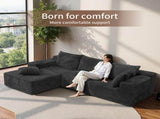 Modular Couch, Boneless Sofa for Living Room, Fluffy Comfy Couch with Deep Seat, Modular W3653P555773