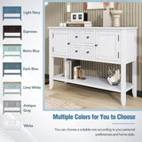 Cambridge Series Ample Storage Vintage Console Table with Four Small Drawers and Bottom Shelf for 63723924