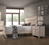 Imerland Contemporary White Wash Finish 3-Piece Bedroom Set-Queen Bed and Two Nightstands T2574P201561