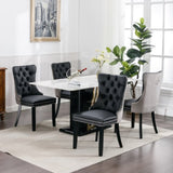 ZUN Furniture,Modern, High-end Tufted Solid Wood Contemporary PU and Velvet Upholstered Dining Chair 36795313