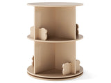 2-Tier Kids Rotating Bookshelf - 360&deg Display for Books/Toys, Bear Baffles Child-Friendly Height, 59781382