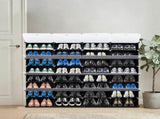 8-Tier Portable 64 Pair Shoe Rack Organizer 32 Grids Tower Shelf Storage Cabinet Stand Expandable 65115046