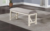 Dining Room Furniture 1x Bench Gray Fabric Cushion Seat White Clean Lines B01163921