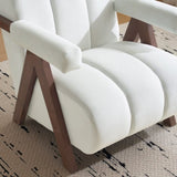 Mid Century Modern Accent Chair with Solid Wood Frame, Upholstered Living Room Chairs with Thick N765P197467W