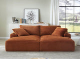 Compressible double chaise lounge with cupholders - No Assembly Required, Fluffy Modern Sleeper W2339P346394