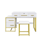 Makeup Vanity Set with Mirror , Dresser Table with Nightstand , with 4 Drawers W331P246722