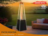 Patio Heater 48,000 BTU Heaters for Patio Propane with Detachable Wheels, Protective Cover, 74289514