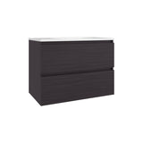 Bathroom Vanity with Sink, 2 Drawers, Black Wengue B097P350334