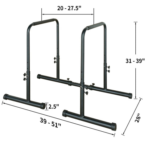 ZUN Power Tower Dip Station Pull Up Bar Stand Adjustable Height Heavy Duty Multi-Function Fitness 27811779