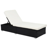 ZUN Outdoor Leisure Rattan Furniture Pool Bed / Chaise -Black 13432209