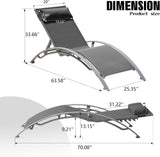 Pool Lounge Chairs Set of 2-Dark Grey W1859P321409
