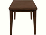 1pc Contemporary Style Rectangular Table with18" Leaf Tapered Block Feet Brown Wood Finish B011138068