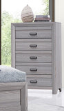 ZUN 1pc Contemporary Five Drawers Chest Gray Driftwood Finish Rustic Finish Bedroom Wooden Furniture B011P234752