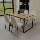 59" MDF light wood table and modern chair set of 4 pieces, medieval wooden kitchen 63846610