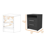 Philadelphia Nightstand, Two Drawers, Concealed Shelf B128P148956