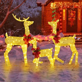 3-Piece Lighted Christmas Reindeer Family Set Outdoor Decorations, Weather Proof 2D Deer Family Set 95517130