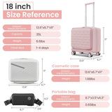 18" Carry On with Front Open Door &Laptop Interlayer, Hard Shell Suitcase Built-In TSA 08080314