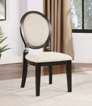 ZUN Transitional Espresso and Ivory Side Chairs Set of 2 Chairs Dining Room Furniture 100% Polyester B011P151399