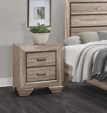 Natural Finish 1pc Nightstand Flat Cup Pulls Two Dovetail Drawers Wooden Bed Side Table Bedroom B01149471