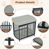31.5" Furniture Style Dog Crate for Small and Medium Dogs, Wooden Cage Indoor Kennel Furniture, N704P247045E