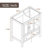 ZUN 30" Bathroom Vanity Base Only, Solid Wood Frame, Bathroom Storage Cabinet with Doors and Drawers, 89903738