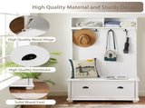 Modern Classic Hall Tree Shoe Rack Bench and Coat Hooks for Hanging Storage, Entryway Bench W2275P210038