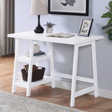 Redina Contemporary Wood Writing Desk with Storage, White T2574P164629