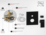 Male NPT Matte Black Shower System, 12 Inch Shower Fixtures Rain Shower Head with Handheld Shower 23535183