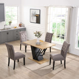 61.81 inch Extendable Dining Table, Modern Geometric Rectangular Table with Sturdy Metal W2317P251956