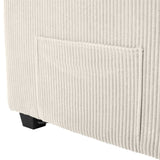 72.8" Corduroy Sleeper Sofa Loveseat Sofa with Full Size Mattress, USB Ports, Cup Holders, N719P208880A