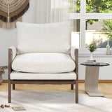 Kelly Mid-Century Modern Velvet Accent Armchair, White T2574P180239