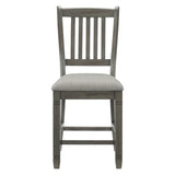 Antique Gray Finish Counter Height 2pc Set Dining Room Furniture Upholstered Seat Wooden B011104516