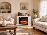26" 1400W Electric Fireplace TV Stand with Mantel, Freestanding Console with Adjustable Flame, Timer 46851484