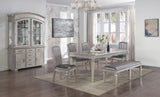 1-Pc Modern Glam Long Bench Upholstered Seat Sparkling Embellishments Silver Gray Finish Furniture B011130714