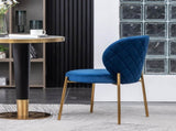 Amoa Contemporary Velvet Upholstery Dining Chair, Blue T2574P164604