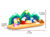 9FT Lighted Christmas Inflatable Decoration, Inflatable Nativity Scene with Starry Night Backdrop, 57994703