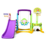 ZUN 6-in-1 Kids Portable Slide Rocking Horse Toy with Basketball Hoop and Ring Toss 94768456