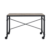 Rectangular Wooden Table Top Writing Desk, Rustic Oak and Black B016P317523