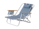 4-Position Adjustable Backpack Beach Chair, Foldable Rustproof Aluminum Frame Lounge Chair with 97614043