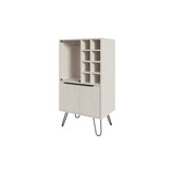 White Bar Cabinet with Glass Rack and Wine Storage B062P230644
