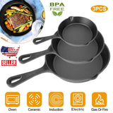 3 Skillet Bundle 6 inches and 8 inches with 10 inch Set of 3 Cast Iron Frying Pans Non-Stick Oven 45468273