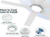 44 inch Ceiling Fans with Lights, Large Air Volume Ceiling Fans with Reversible Quiet DC Motor and 68742749