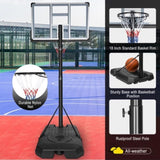 ZUN Portable Basketball Hoop System Stand Height Adjustable 6.6ft - 10ft with 44 Inch 50516123