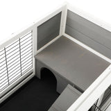 ZUN Luxury 2-Storey Pet House Box Wooden Cage Comfy Cabin for Small Animals, Grey White W2181P151912