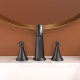 2 Handle Widespread Bathroom Faucet 3 Hole, with Pop Up Drain and 2 Water Supply Lines, Matte Black W124379942