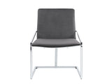 Zlatan Gray Velvet & Chrome Finish Side Chair B2726P343789