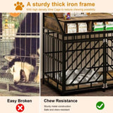43.3 inch Dog Crate Furniture for Large Dogs,Wooden Dog Crate Divider,Double Door Dog Kennel W2699P208353