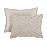 7 PCS Queen Comforter Set Beige B035P319209
