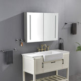 40 x 30 inch LED Lighted Bathroom Medicine Cabinet with Mirror, Sockets, Dimmable, Anti-Fog W2287P336340